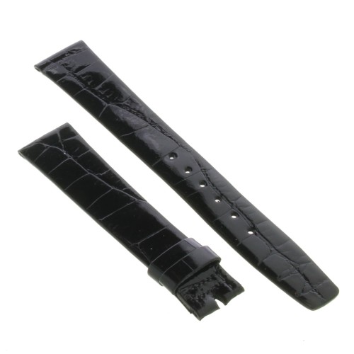 Cinturino Sartoriale Alligatore Nero Lucido 18/14 mm B23N classico.