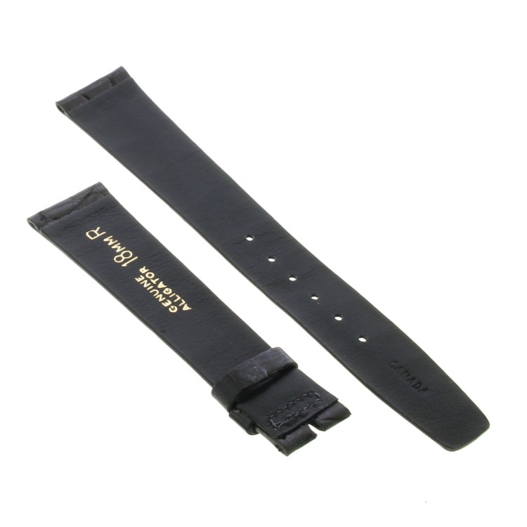 Cinturino Sartoriale Alligatore Nero Lucido 18/14 mm B23N classico.
