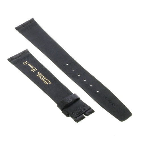 Cinturino Sartoriale Alligatore Nero Lucido 18/14 mm B23N classico.