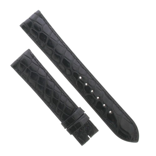 Cinturino Sartoriale Alligatore Nero Opaco 18/16 mm B36B classico.
