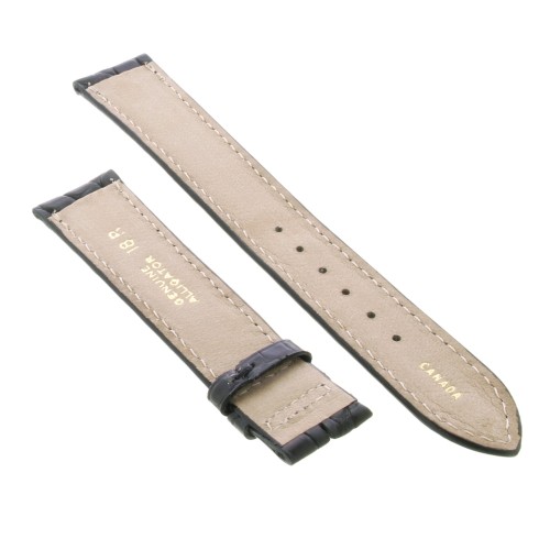 Cinturino Sartoriale Alligatore Nero Opaco 18/16 mm B36B classico.