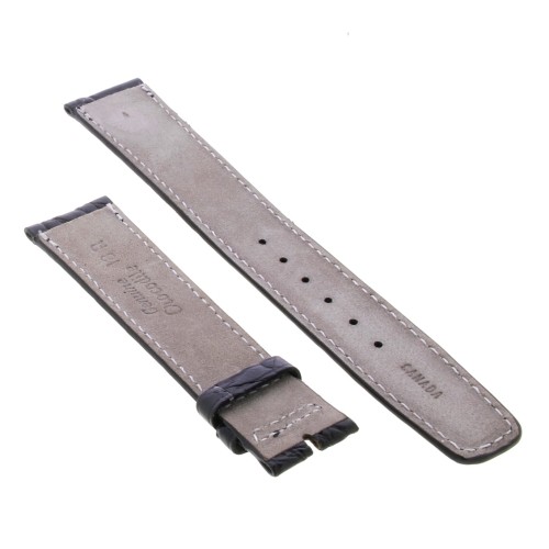 Cinturino Sartoriale Coccodrillo Nero Opaco 18/16 mm B32G forma classica