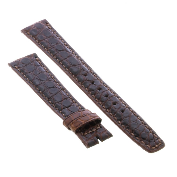 Cinturino Sartoriale Alligatore Marrone Testa di Moro opaco 18/14 mm B30M  classico. Per ultrapiatti manuali e quarzo.