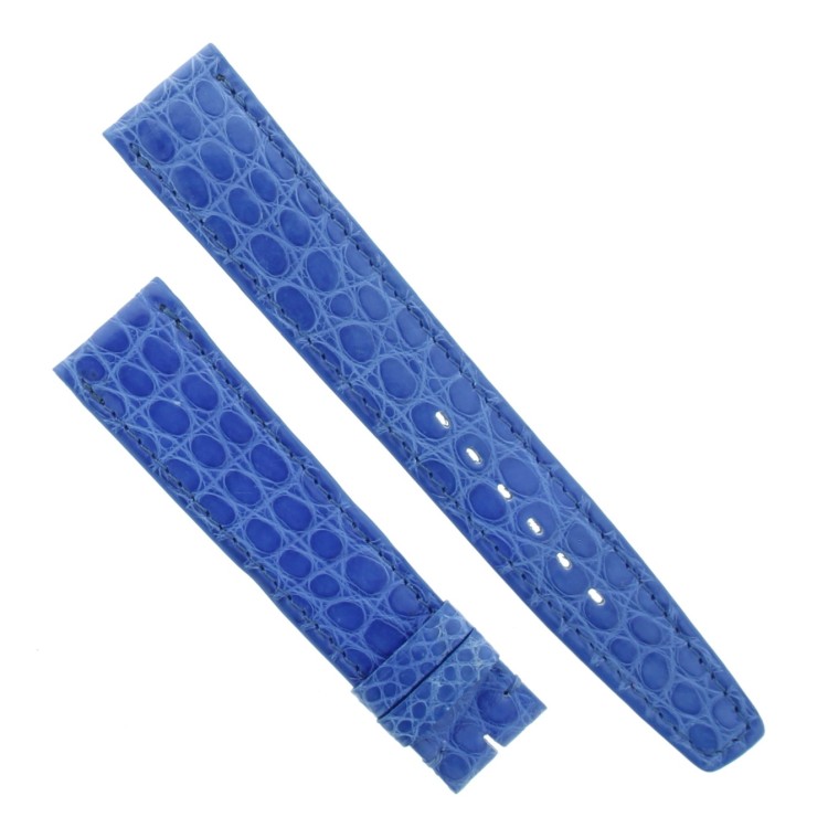 Cinturino Sartoriale Coccodrillo Blu Chiaro Opaco 18/16 mm B23N forma classica punta piatta