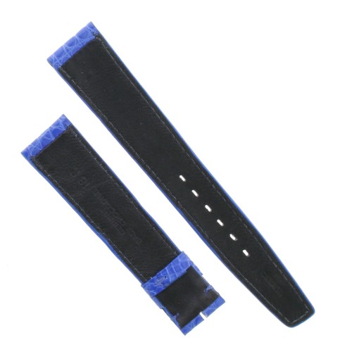 Cinturino Sartoriale Coccodrillo Blu Chiaro Opaco 18/16 mm B23N forma classica punta piatta