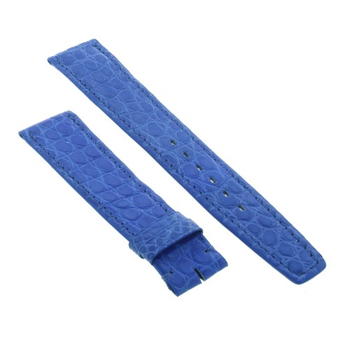 Cinturino Sartoriale Coccodrillo Blu Chiaro Opaco 18/16 mm B23N forma classica punta piatta