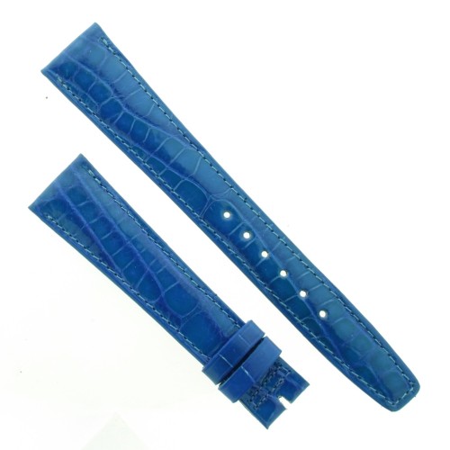 Cinturino Sartoriale Alligatore Blu Chiaro Lucido 18/14 mm B30N forma classica punta piatta