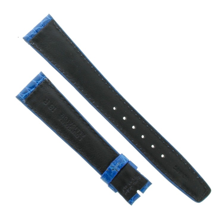 Cinturino Sartoriale Coccodrillo Blu Chiaro Lucido 18/14 mm B33N forma classica punta piatta