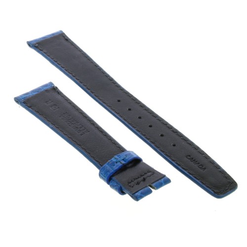 Cinturino Sartoriale Coccodrillo Blu Chiaro Lucido 18/14 mm B33N forma classica punta piatta