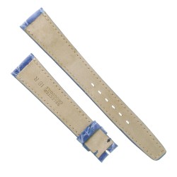 Cinturino Sartoriale Coccodrillo Blu Indaco Chiaro Lucido 18/14 mm B26B forma classica punta piatta 2
