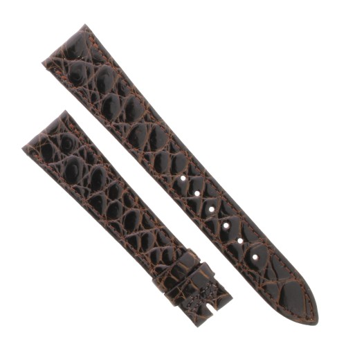 Cinturino Coccodrillo Marrone Testa di Moro Lucido 18/14 mm B28G forma classica