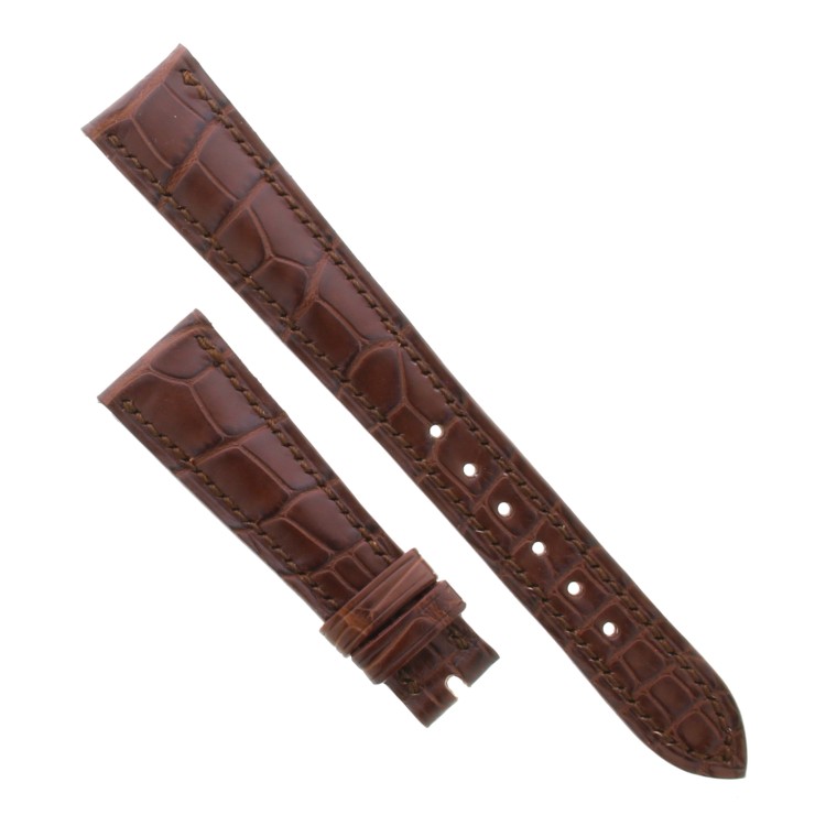 Cinturino Sartoriale Alligatore Marrone Medio opaco 19/14 mm B40B  classico.