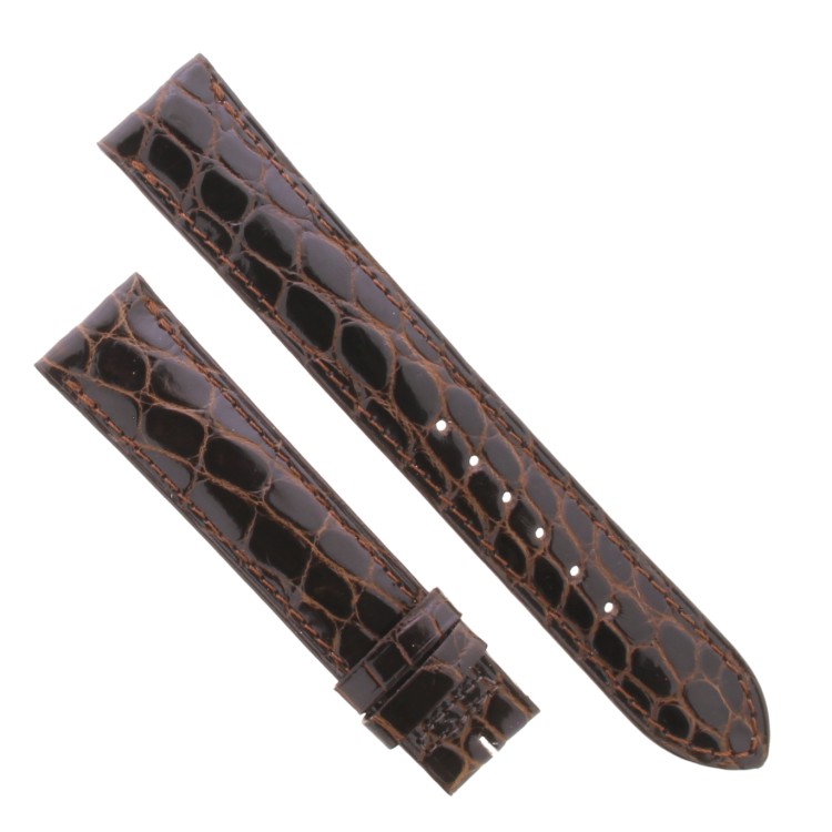 Cinturino Sartoriale Alligatore Marrone Testa di Moro Lucido 18/16 mm B32B classico.