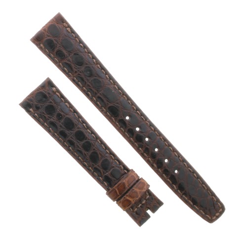 Cinturino Sartoriale Alligatore Marrone Testa di Moro opaco 18/14 mm B30M  classico. Per ultrapiatti manuali e quarzo.