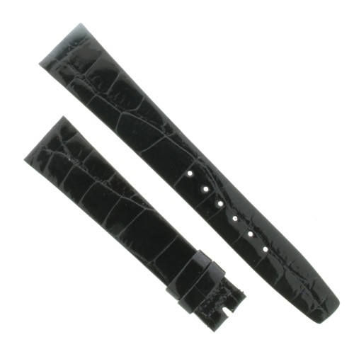 Cinturino Sartoriale Alligatore Nero Lucido 18/14 mm B23N classico.