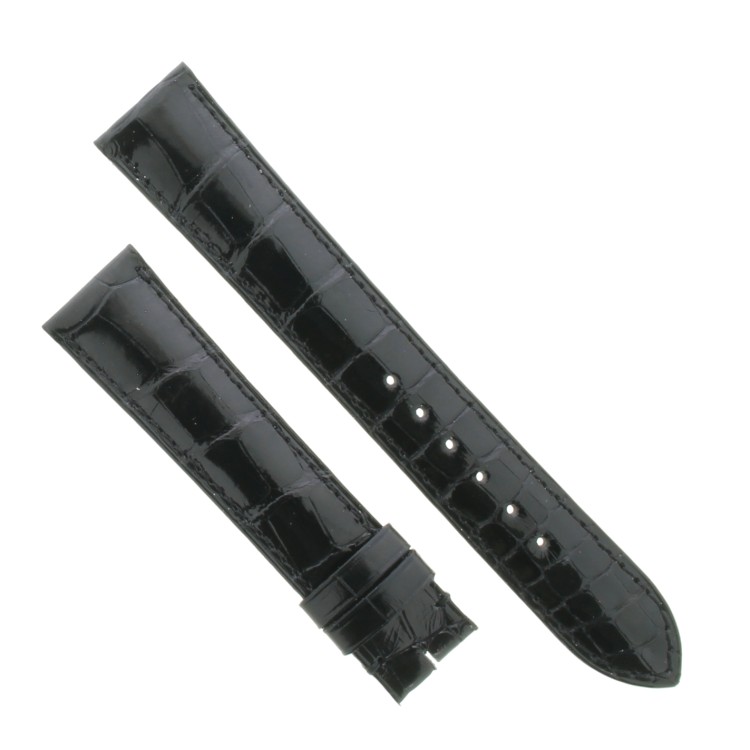 Cinturino Sartoriale Alligatore Nero Lucido 18/16 mm B32B classico.