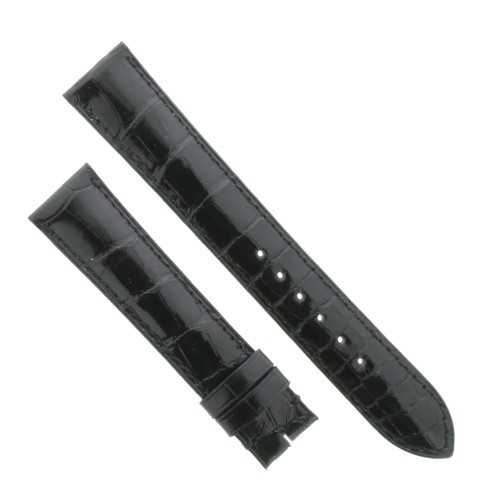 Cinturino Sartoriale Alligatore Nero Lucido 18/16 mm B32B classico.