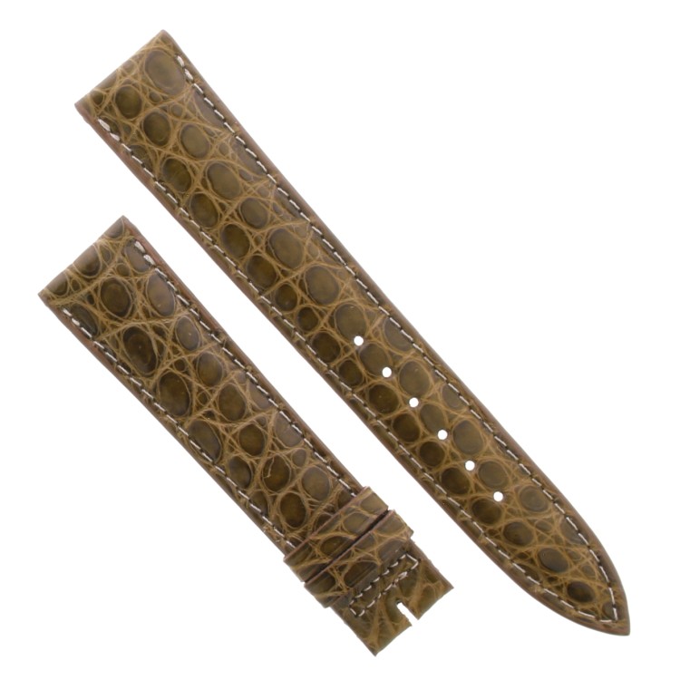 Cinturino Sartoriale Alligatore Verde Oliva Opaco 18/16 mm B33B classico.