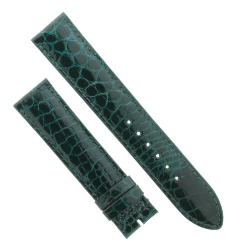 Cinturino Sartoriale Alligatore Verde Scuro Lucido 19/18 mm B33B classico.