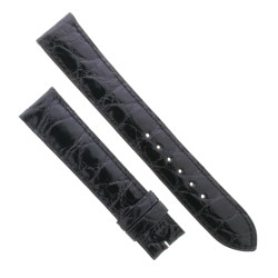 Cinturino Sartoriale Coccodrillo Nero Lucido 18/16 mm B38G forma classica
