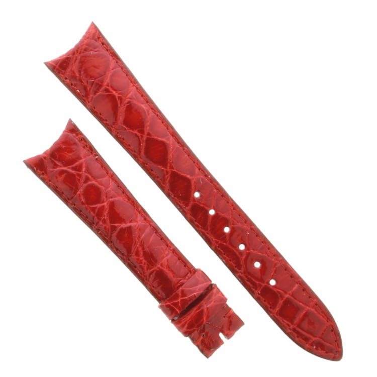 Cinturino Sartoriale Coccodrillo Rosso Lucido 18/14 mm B32M spessore 3,2 mm ansa curva