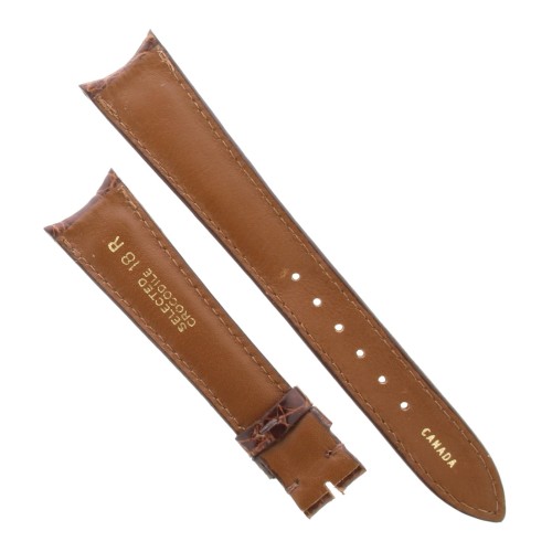Cinturino Sartoriale Coccodrillo Marrone Medio Lucido 18/14 mm B32M spessore 3,2 mm ansa curva