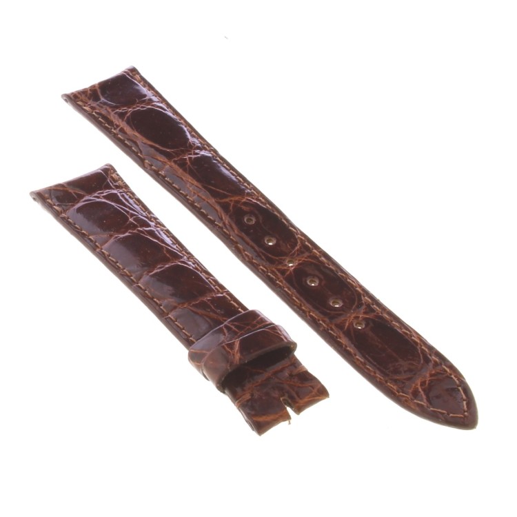 Cinturino Sartoriale Coccodrillo Marrone Medio Lucido 18/14 mm B32M spessore 3,2 mm ansa curva