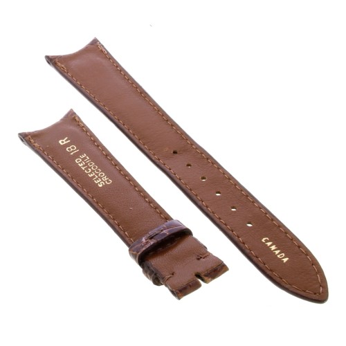 Cinturino Sartoriale Coccodrillo Marrone Medio Lucido 18/14 mm B32M spessore 3,2 mm ansa curva