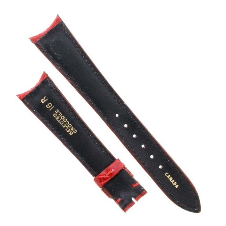 Cinturino Sartoriale Coccodrillo Rosso Lucido 18/14 mm B32M spessore 3,2 mm ansa curva