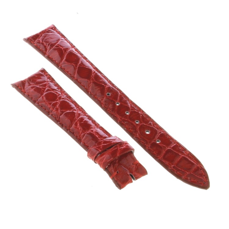 Cinturino Sartoriale Coccodrillo Rosso Lucido 18/14 mm B32M spessore 3,2 mm ansa curva
