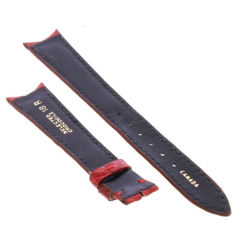 Cinturino Sartoriale Coccodrillo Rosso Lucido 18/14 mm B32M spessore 3,2 mm ansa curva
