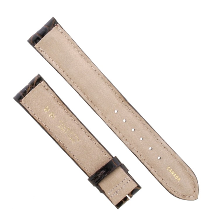 Cinturino Sartoriale Alligatore Marrone Testa di Moro Lucido 18/16 mm B32B classico.