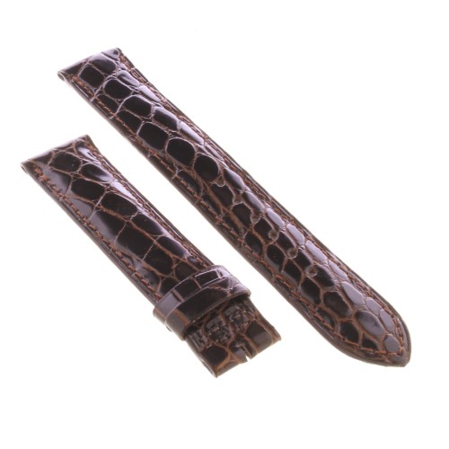 Cinturino Sartoriale Alligatore Marrone Testa di Moro Lucido 18/16 mm B32B classico.