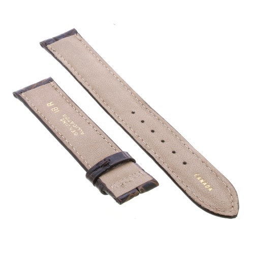 Cinturino Sartoriale Alligatore Marrone Testa di Moro Lucido 18/16 mm B32B classico.