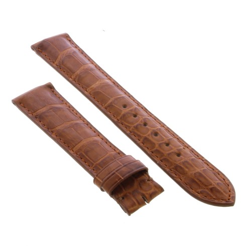 Cinturino Sartoriale Alligatore Marrone Gold opaco 19/16 mm B36B classico.