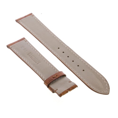 Cinturino Sartoriale Alligatore Marrone Gold opaco 19/16 mm B36B classico.
