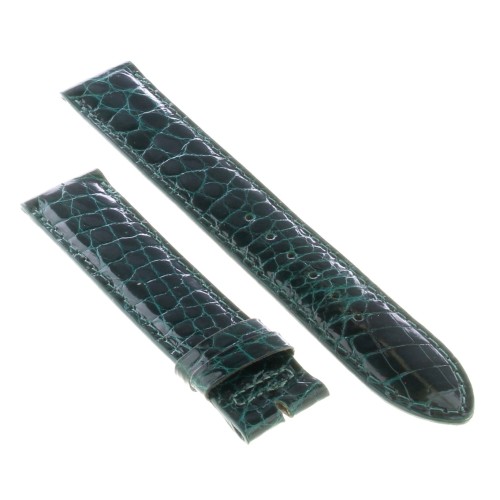 Cinturino Sartoriale Alligatore Verde Scuro Lucido 19/18 mm B33B classico.