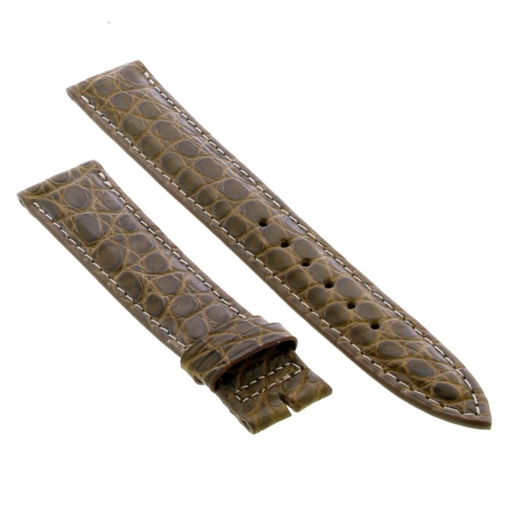 Cinturino Sartoriale Alligatore Verde Oliva Opaco 18/16 mm B33B classico.