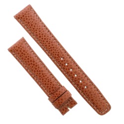 Cinturino Pelle Vitello Martellata Marrone opaco 20/16 mm classico cucitura chiara