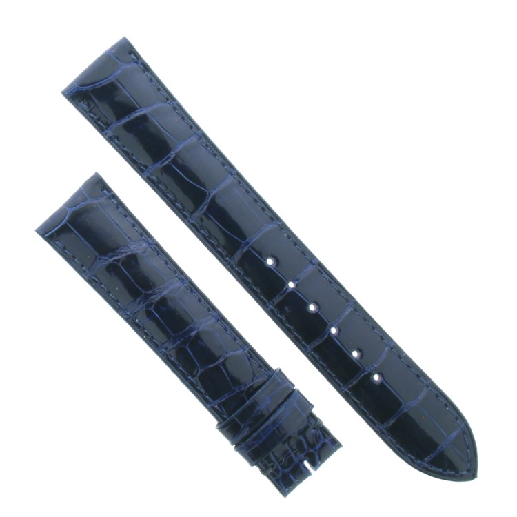 Cinturino Sartoriale Alligatore Blu Scuro Lucido 18/16 mm B33B forma classica