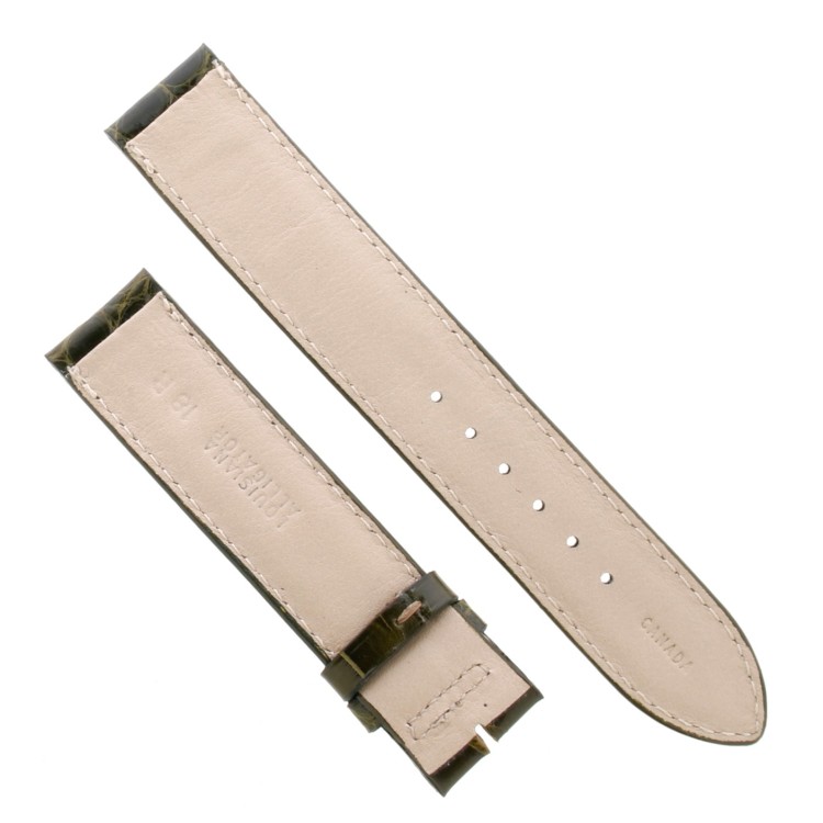 Cinturino Sartoriale Alligatore Verde Oliva Lucido 18/18 mm B33B classico.