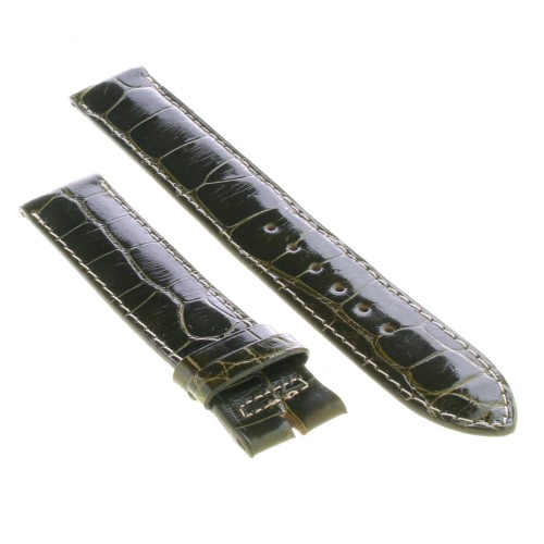 Cinturino Sartoriale Alligatore Verde Oliva Lucido 18/18 mm B33B classico.