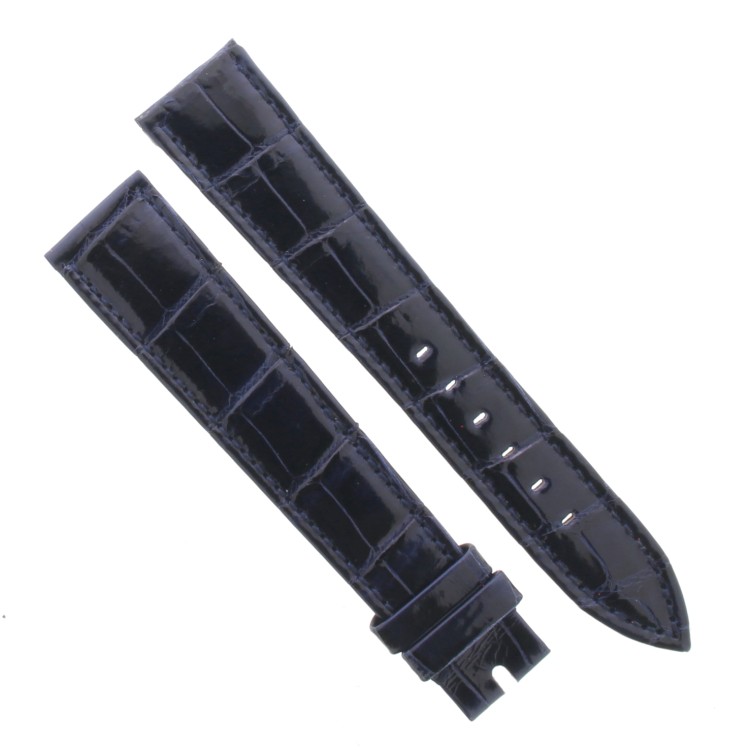 Cinturino Sartoriale Alligatore Blu Scuro Lucido 20/16 mm B30N forma classica