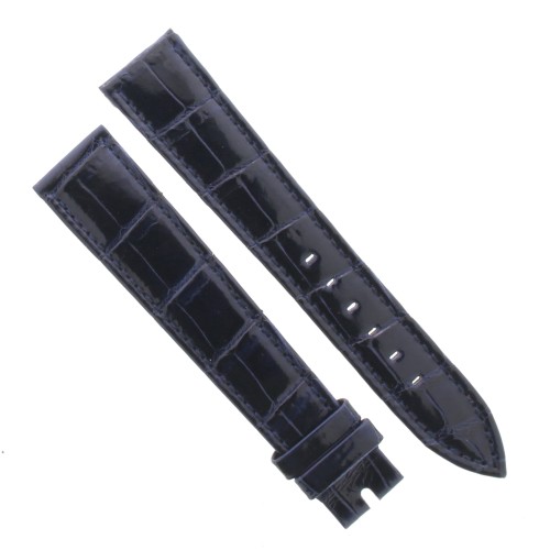 Cinturino Sartoriale Alligatore Blu Scuro Lucido 20/16 mm B30N forma classica