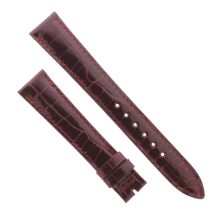 Cinturino Sartoriale Alligatore Rosso Bordeaux 17/14 mm B35B classico.
