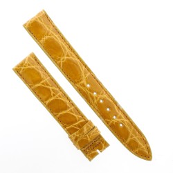 Cinturino Sartoriale Coccodrillo Giallo Lucido 17/16 mm B32B forma classica