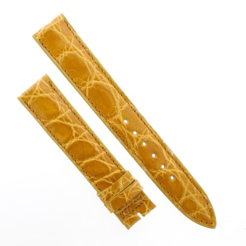 Cinturino Sartoriale Coccodrillo Giallo Lucido 17/16 mm B32B forma classica