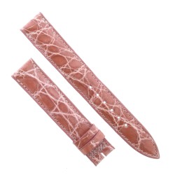 Cinturino Sartoriale Coccodrillo Rosa Chiaro Lucido 17/16 mm B36B forma classica