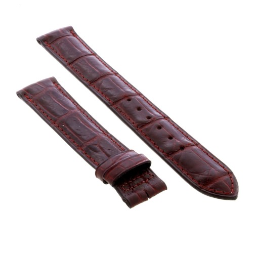 Cinturino Sartoriale Alligatore Rosso Bordeaux 18/16 mm B38B classico.