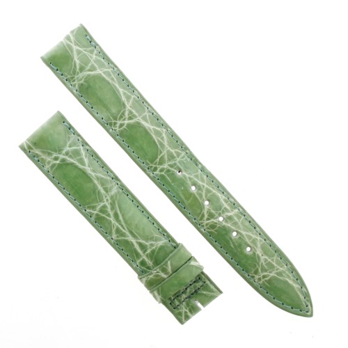 Cinturino Sartoriale Coccodrillo Verde Chiaro Lucido 17/16 mm B36B forma classica